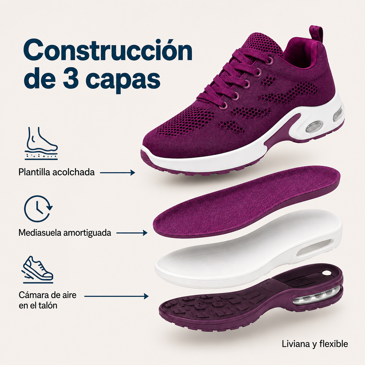 Costanera Burdeo — Zapatilla de Caminata con Cámara de Aire