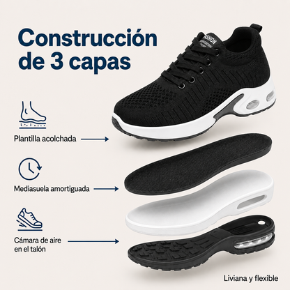 Ribera Gris — Zapatilla sin Cordones con Cámara de Aire