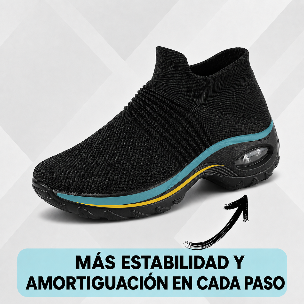 Ribera Gris — Zapatilla sin Cordones con Cámara de Aire