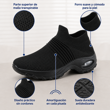 Ribera Gris — Zapatilla sin Cordones con Cámara de Aire