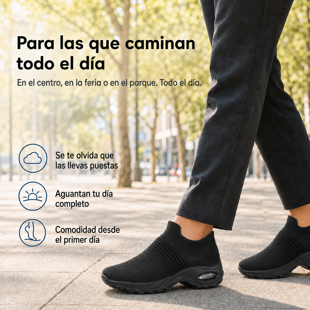 Ribera Gris — Zapatilla sin Cordones con Cámara de Aire